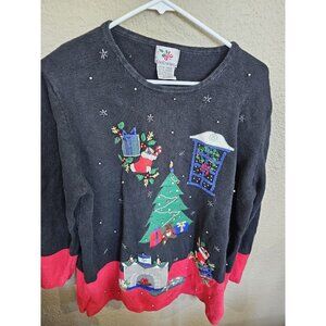Nutcracker Vintage Christmas Sweater Knit Holiday Women's XL